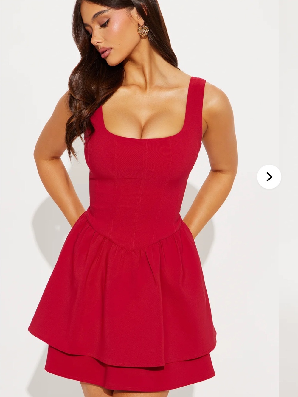 Fashion Nova Ava Corset Micro Mini Dress in Red